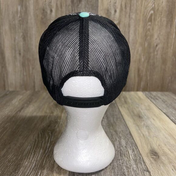 VOLCOM Lightweight Adult Trucker Snapback Mesh Hat Cap Black Blue Adjustable - Picture 5 of 10